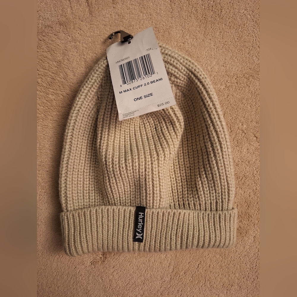 Hurley Cream Knit Beanie